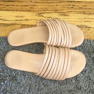 TKEES CARO Nude Tan Slide Sandals Size 8